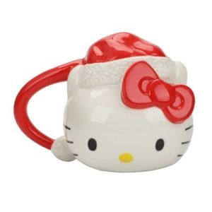 Hello Kitty Santa Hat 16 oz. Ceramic Sculpted Character Mug